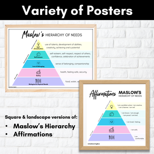 Resource preview 7 for Maslow's Hierarchy Affirmations & Posters