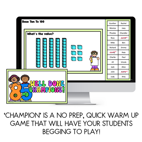 Resource preview 2 for Math Warm Up Game - Place Value Champion