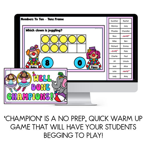 Resource preview 2 for Math Warm Up Game - Number Recognition Champion