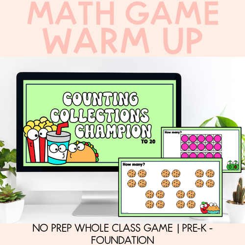 Resource preview 1 for Math Warm Up Game - Counting Collections To 20 Champion