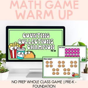 Math Warm Up Game - Counting Collections To 20 Champion