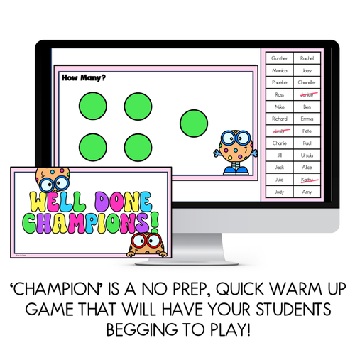 Resource preview 2 for Math Warm Up Game - Subitising Champion