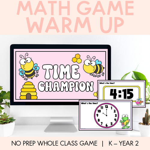 Resource preview 1 for Math Warm Up Game Time O'Clock, Half Past, Quarter Past and Quarter To Champion