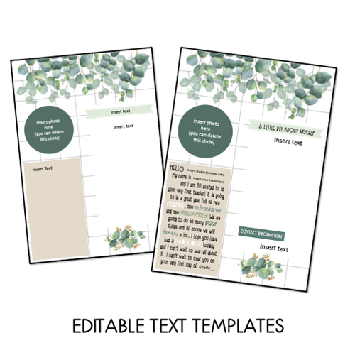 Resource preview 2 for Editable Meet the Teacher / Holiday Letter - Eucalyptus Leaf