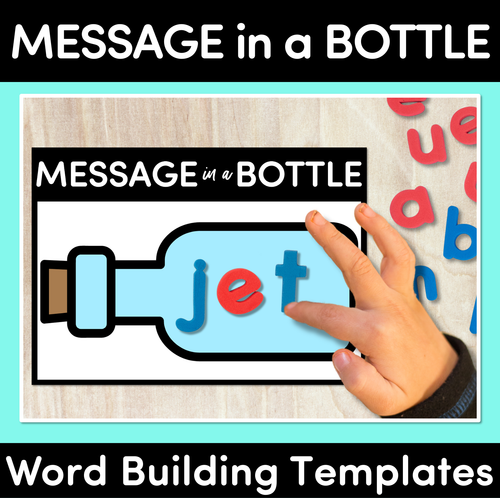 Resource preview 1 for Message in a Bottle WORD BUILDING TEMPLATES