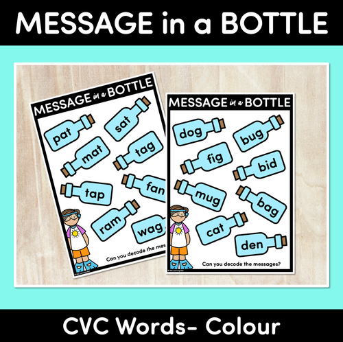 Resource preview 1 for Message in a Bottle - CVC Colour