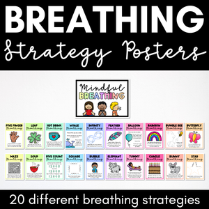 Rainbow Breathing Exercises for Kids - Mindful Breathing Strategies Posters