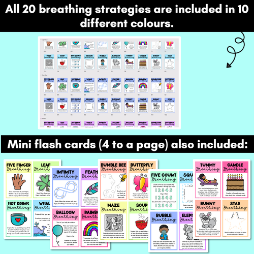 Resource preview 3 for Rainbow Breathing Exercises for Kids - Mindful Breathing Strategies Posters