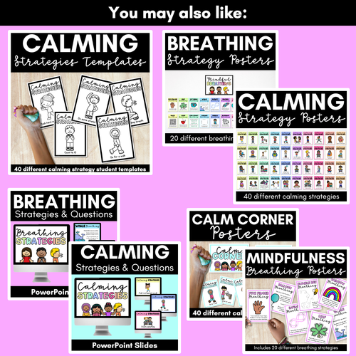 Resource preview 4 for Mindful Breathing Exercises for Kids - Breathing Strategies Student Templates