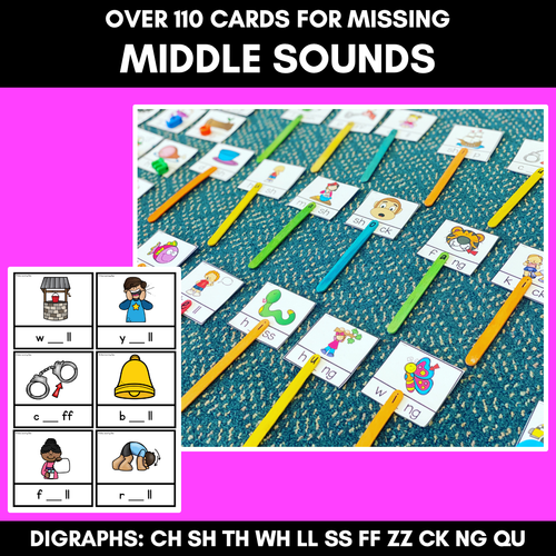 Resource preview 3 for Missing Sound Task Cards- Phonemic Awareness with Common Consonant Digraphs