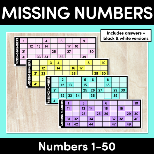 Resource preview 1 for MISSING NUMBER MATS: 1-50