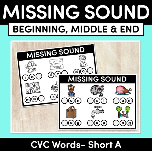 Resource preview 1 for Missing Beginning, Middle & End Sounds - CVC Short A Words