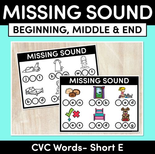 Resource preview 1 for Missing Beginning, Middle & End Sounds - CVC Short E Words