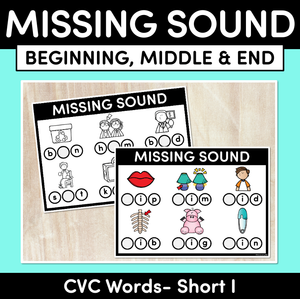 Missing Beginning, Middle & End Sounds - CVC Short I Words