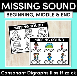 Missing Beginning, Middle & End Sounds - Consonant Digraphs ll ss ff zz ck