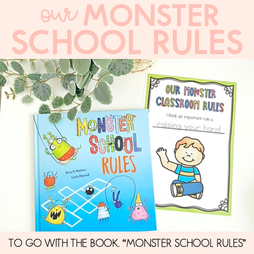 Resource preview 1 for Monster School Rules - First Day Of School Writing Sheets