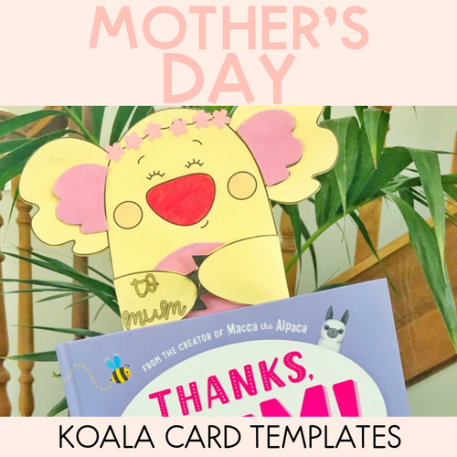 Resource preview 1 for Mother's Day Koala Card Template - Koala Craft - You give koala-ty hugs