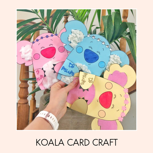 Resource preview 2 for Mother's Day Koala Card Template - Koala Craft - You give koala-ty hugs