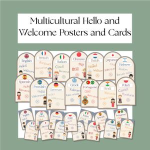 Multicultural Hello and Welcome Posters and Cards