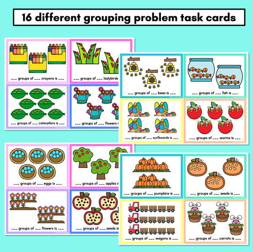 Resource preview 3 for Groups Of (Multiplication) Task Cards