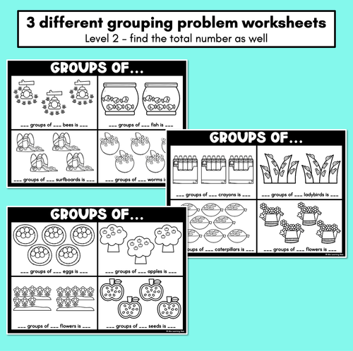 Resource preview 3 for Groups Of (Multiplication) Differentiated Worksheets