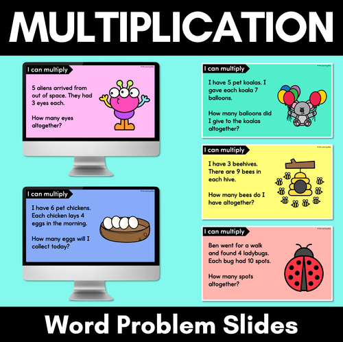 Resource preview 1 for Multiplication Word Problem Slides