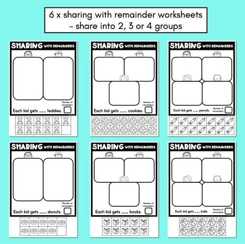 Resource preview 2 for Sharing with Remainders - Cut and Paste Printables