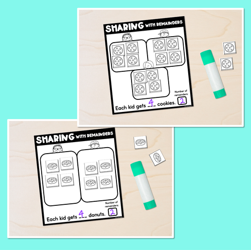 Resource preview 3 for Sharing with Remainders - Cut and Paste Printables