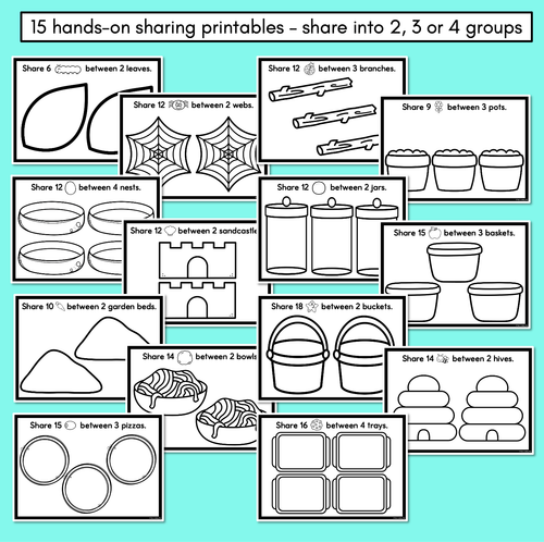 Resource preview 2 for Sharing Printables - Share items into 2, 3 or 4 groups