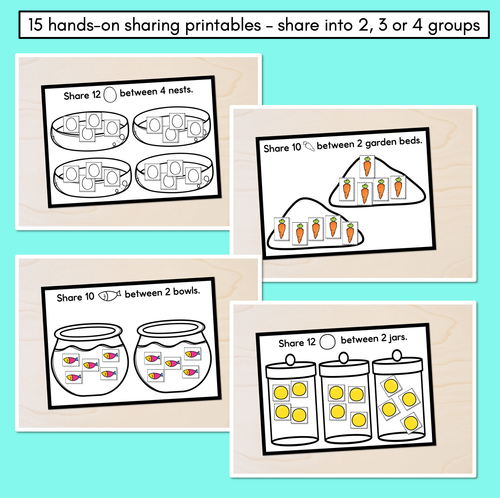 Resource preview 3 for Sharing Printables - Share items into 2, 3 or 4 groups