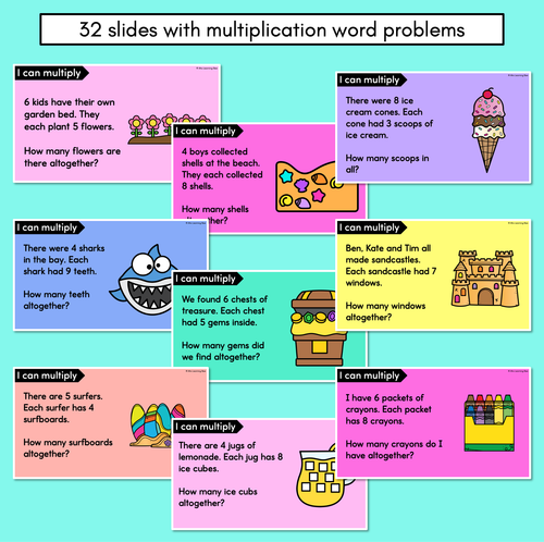 Resource preview 2 for Multiplication Word Problem Slides