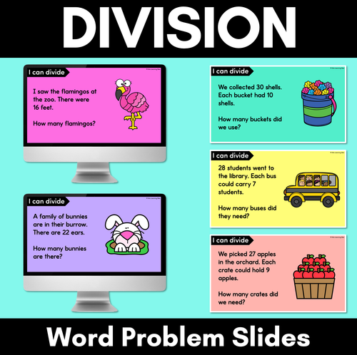 Resource preview 1 for Division Word Problem Slides