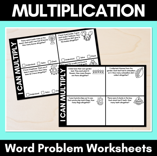 Resource preview 1 for Multiplication Word Problem Worksheets