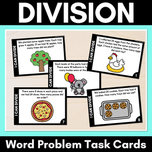 Division Word Problem Task Cards