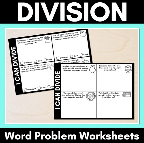 Resource preview 1 for Division Word Problem Worksheets