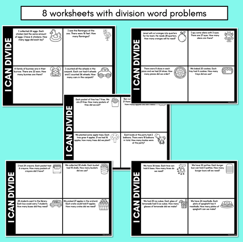 Resource preview 2 for Division Word Problem Worksheets