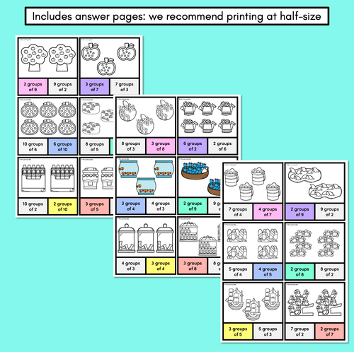 Resource preview 3 for Multiplication Clip Cards - Groups Of