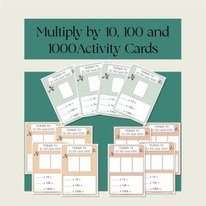 Multiply by 10, 100, 1000 Activity Cards