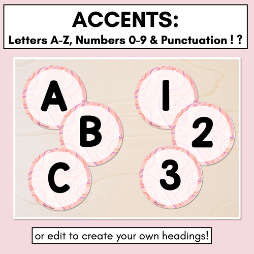 Resource preview 4 for Alphabet & Numbers Editable Bunting & Accents - Muthi Tidda - Tully