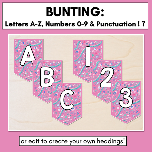 Resource preview 2 for Alphabet & Numbers Editable Bunting & Accents - Muthi Tidda - Embrace Her Power