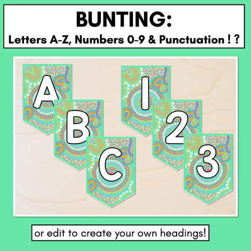 Resource preview 2 for Alphabet & Numbers Editable Bunting & Accents - Muthi Tidda - A Calming Force