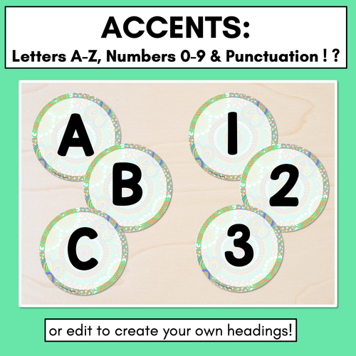 Resource preview 4 for Alphabet & Numbers Editable Bunting & Accents - Muthi Tidda - A Calming Force