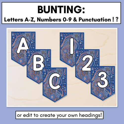 Resource preview 2 for Alphabet & Numbers Editable Bunting & Accents - Muthi Tidda - Forge Your Own Path