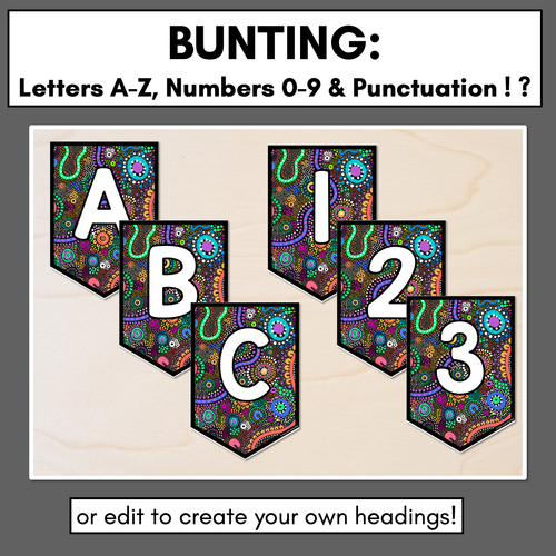 Resource preview 2 for Alphabet & Numbers Editable Bunting & Accents - Muthi Tidda - The Brighter Side