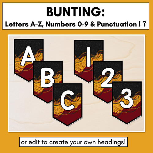 Resource preview 2 for Alphabet & Numbers Editable Bunting & Accents - Muthi Tidda - Be Proud, Be You