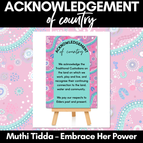 Resource preview 1 for Acknowledgement of Country Posters - Muthi Tidda - Embrace Her Power