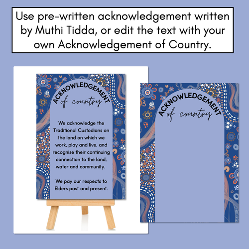 Resource preview 2 for Acknowledgement of Country Posters - Muthi Tidda - Forge Your Own Path