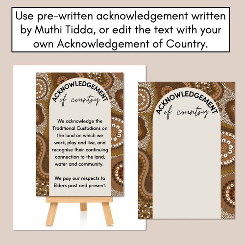 Resource preview 2 for Acknowledgement of Country Posters - Muthi Tidda - Resilience