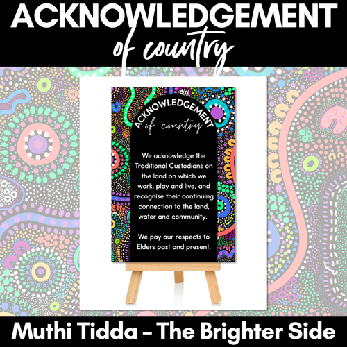 Resource preview 1 for Acknowledgement of Country Posters - Muthi Tidda - The Brighter Side