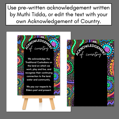 Resource preview 2 for Acknowledgement of Country Posters - Muthi Tidda - The Brighter Side